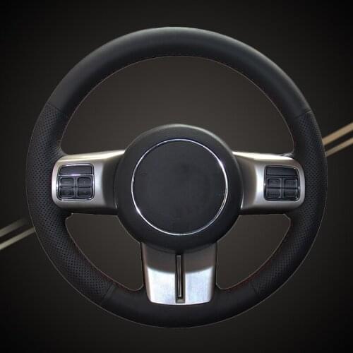 Car Braid On The Steering Wheel Cover for Jeep Grand Cherokee 2011-2013 Compass Wrangler Patriot 2011-2016 Auto Braiding Styling