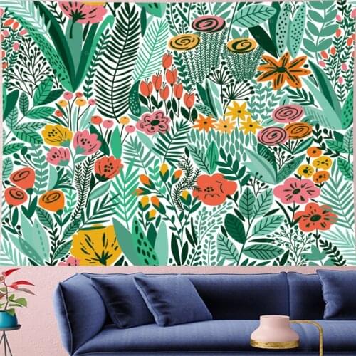 Pastoralism green Flower tapestry wall hanging Childrens room wall hanging kids room tapestry Wall Tapestry Hanging Home Decor