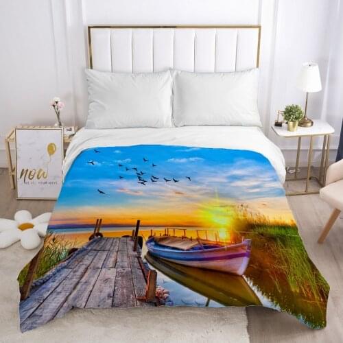 Landscape Duvet cover Quilt/Blanket/Comfortable Case 140x200 240x220 240x260 Queen King Single Bedding for Home setting sun