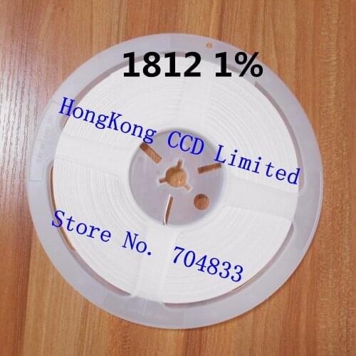 4000pcs/lot 1812 1% SMD Resistor 1812 0R 10R-1M 1% resistor in reel 1812 chip fixed resistor