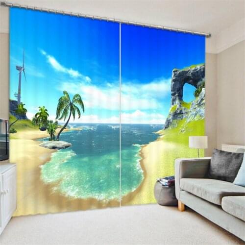 Customized Beautiful scenery Luxury 3D Blackout Window Curtain Drapes For Living room Bed room Hotel Wall Tapestry Cortinas