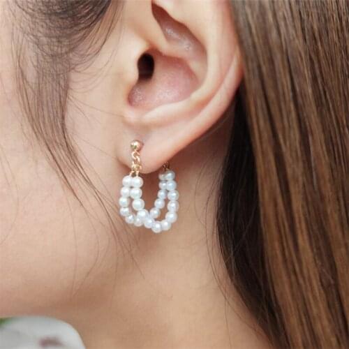 Handmade Natural Pearl Earrings 14K Gold Filled Pearl Earrings Gold Jewelry Boho Oorbellen Brinco Vintage Jewelry Women Earrings