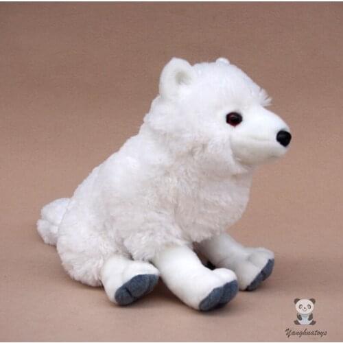 Lovely Toys Plush Wildlife Arctic Fox Doll Real Life Stuffed Animal Toy White Foxes Dolls Soft
