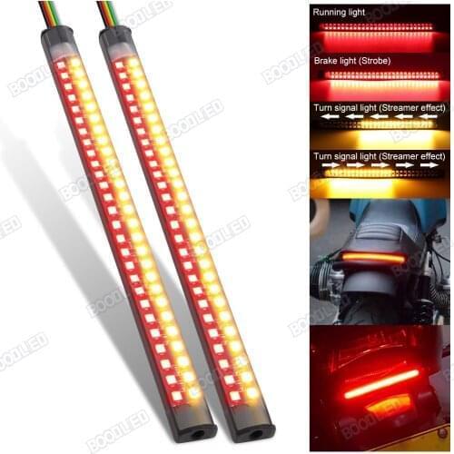 2Pcs Motorcycle Led Rear Turn Signal Brake Light Stop Daytime Running Lights for motorcycle ATV,Waterproof 7.5inch Double Color