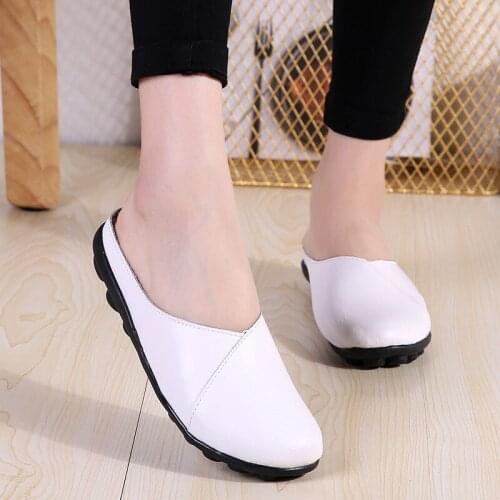 Spring and Autumn New Womens Shoes Low-top Flat Shoes Peas Shoes Womens Single Shoes Casual Half Slippers Women Shoes