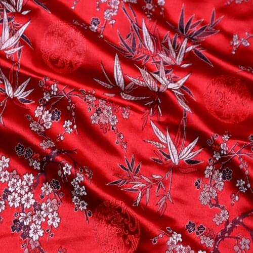 Jacquard Brocade Fabric Glossy Chinese Dress Cheongsam Cosplay Silk Satin Fabric
