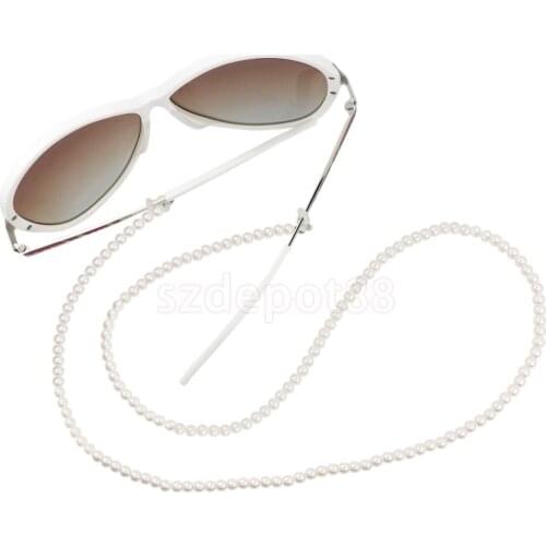 Women Pearl Beaded Eyeglass Spectacles Glasses Chain Sunglasses Holder Strap Lanyard Necklace String Cord Retainer Pink White