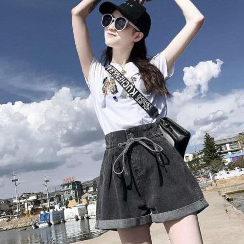 Denim Shorts Women Roll-up Hem High Waist Solid Simple Chic Summer Short Womens Korean Style Vintage Harajuku All-match Ulzzang