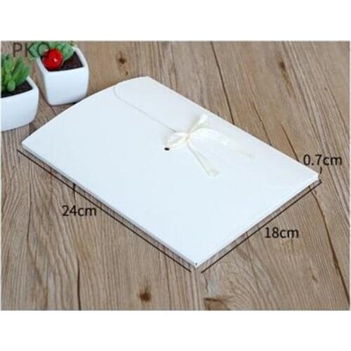 10Pcs Large Kraft Silk Scarf Gift Paper Box White Cardboard Envelope Postcard Packing Box With Ribbon For Photo Packaging Boxes