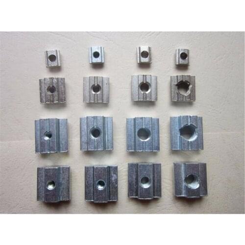 100pcs M4 M5 M6 M8 T Sliding Nut Block For 3030 Aluminum Profile Nickel Plated T Nut Sliding Nut Aluminum Connector