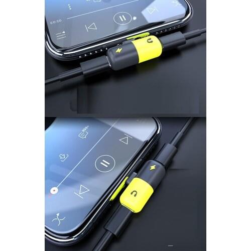 2 in1 Audio Charger Adapter Cable IOS 12.1 For iPhone X XS Max XR 8 7 Plus For Lightning AUX Jack to Earphone Charging Splitter