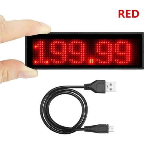 44*11 Red Scrolling Led Badge Rechargeable LED Business Card Screen with Magnet / LED Name Tag Rechargable programmable