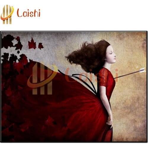 5d home decoration Fantasy girl in red, arrow, cartoon diamond painting full drill square round diamond embroidery diamond art