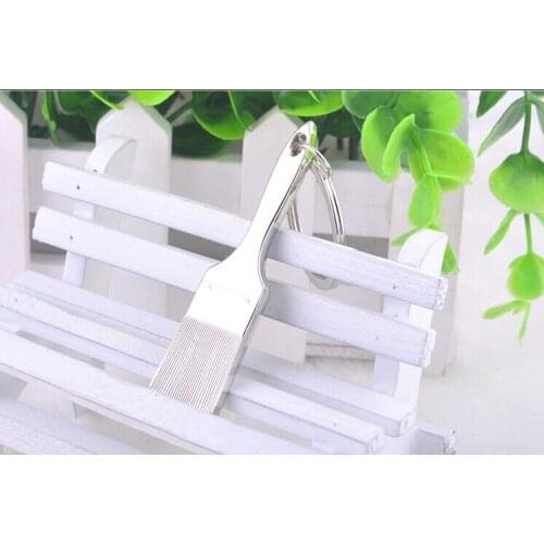 FREE shipping by FEDEX 100pcs/lot 2014 Wholesale Zinc Alloy Brush Shaped Keyring Metal Novelty Pendant Keychain