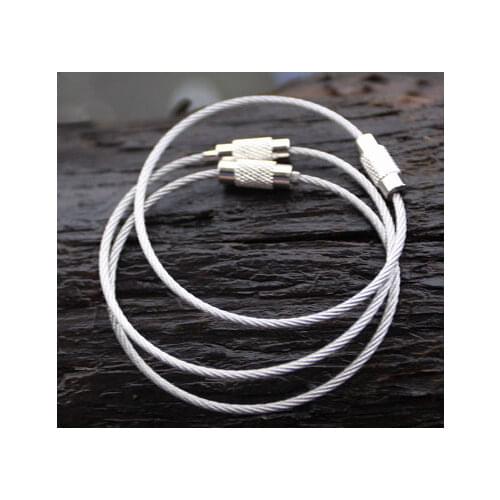 High quality stainless steel overstretches steel wire circle keychain key ring key chain