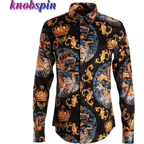 Brand business male Printed Shirt Long sleeve Camisas masculina Anti-Pilling Slim Cotton Shirts men Plus size Mens clothing