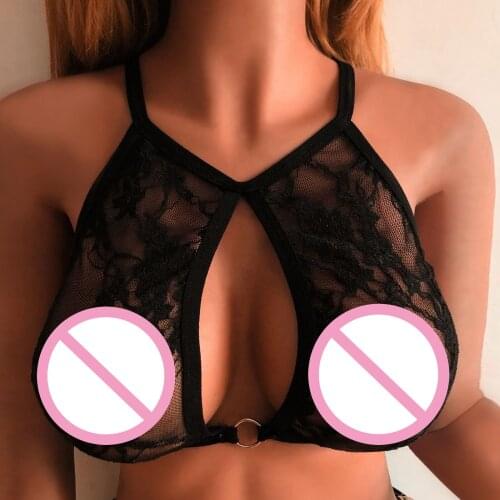 Sexy Floral Lace Bra Wire Bra Bustier Sheer Top Seamless Bralette Transparent Cup Wireless Bras Brassiere Lingerie Underwear