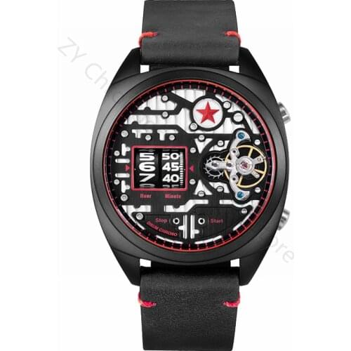 2020 Fashion 44mm Roller Quartz Watch Men Imported Roller Movement Sports Pilots Mens Scroll Wheel Wrist Watches 50m Waterproof