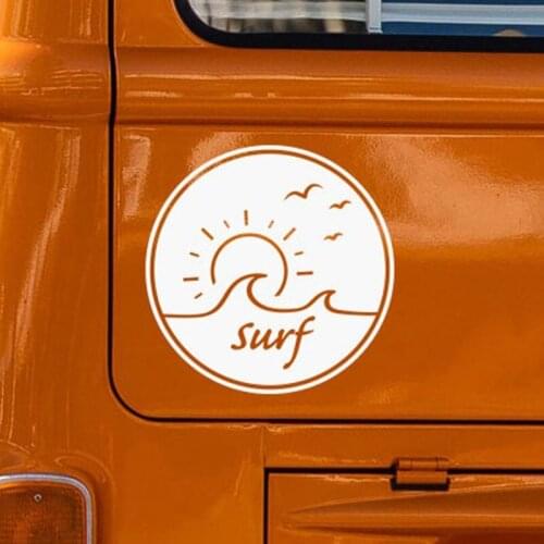 Black/Sliver Sun Surf Waves Car Sticker Small/Big Size Removable Waterproof Window Body Decal CL932