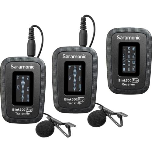 Blink 500 Pro B2 Dual-Channel 2.4G Wireless Microphone (2 Transmitters+Receiver) 100M Transmission Range 3.5mm for Phone DSLR