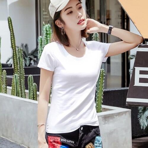 Women Slim sexy T-shirt Short Sleeve 2021 New Summer O-neck Solid Tee Shirts Loose Casual Female Oversized Streetwear Harajuku