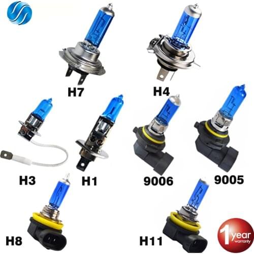 Hippcron Halogen Bulb H7 H4 H3 H1 H8 H9 H11 9005 HB3 9006 HB4 Car Headlight Lamp 12V 55W 60/55W 5000K Super White Quartz Glass