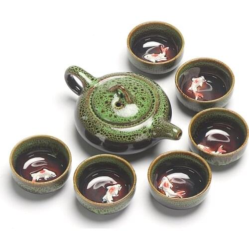Chinese Kung Fu Tea Set Ceramic Glaze Teapot Porcelain Teaset Portable Tea Cups Of Tea Ceremony Teaware Sets Free Shipping