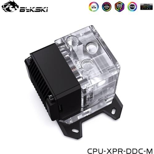 BYKSKI CPU AIO Water Cooler Kit Support AMD Ryzen AM4 AM3 FM2 Perfectly Use On ITX Motherboard Small Computer Case,CPU-XPR-DDC-M