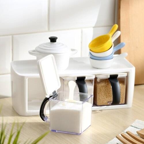 Seasoning Box Set Wall-Mounted Free Punching and Space-Saving Household Kitchen Shelf Combined Storage Box