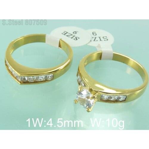 Crystal For Ring Accessories Fashion Jewelry Wholesale Fashion Stainless Steel Jewelry Pair Rings Hot Selling G5R4177