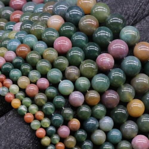 6/8/10/12mm High Quality Natural Indian Coloured Jades Stone Beads For Jewelry Making Round Loose Stone Beads DIY Bracelet 15