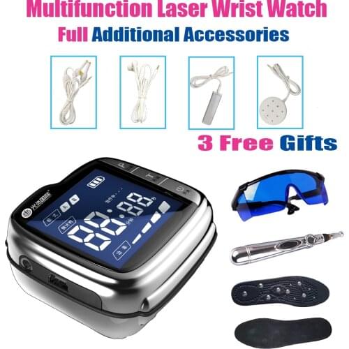 LASTEK 650nm LLLt Soft Laser Treatment Instrument Wrist Watch Physical Therapy Diabetics Hypertension Cold Laser Therapy Device