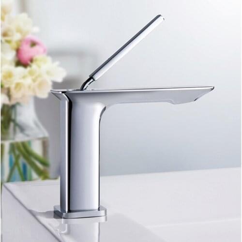 Boonion brass basin mixer chrome bathroom tap single handle hot & cold single hole simple style