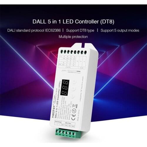 Miboxer DL-X DT8 DALI 5 IN 1 LED Strip Controller Digital Dimmer Single Color RGB RGBW RGB+CCT Smart Dimming for Led strip light