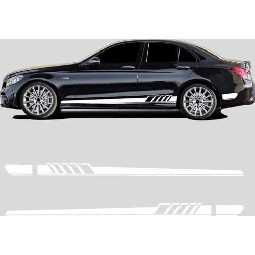 Edition 1 Side Stripe Skirt Sticker Carbon Fiber Viny for Mercedes Benz C Class W205 C180 C200 C300 C350 C63 C43 AMG Accessories