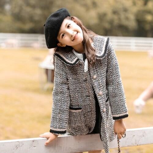New Arrival Winter Jacket for Girls Long Warm Thick Girls Coat Fashion Sailor Collar Childrens Clothes