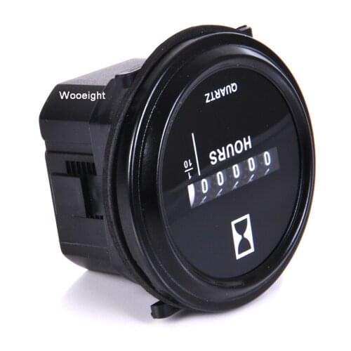 Wooeight New Counter Timer Hourmeter Tachometer Round Digital Hour Meter Time Counter Quartz Timer AC100-250V DC10-80V Auto Car