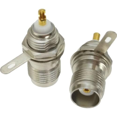 Connector TNC female jack nut bulkhead solder cup Panel mount Straight