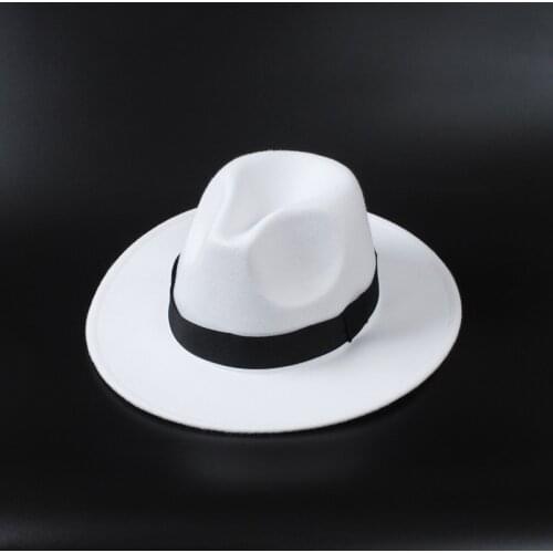 Winter Fedoras Hat Men Felt Classic Jazz Hats Floppy Women Casual Fedora Panama Cap for White Party