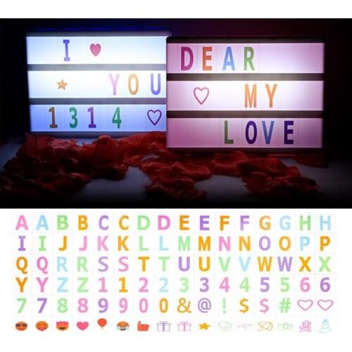 A5 A6 A4 Size LED Combination Night Light Box Lamp DC5V Message Board Colorful Letters Cards Decoration Lamp Cinema Lightbox