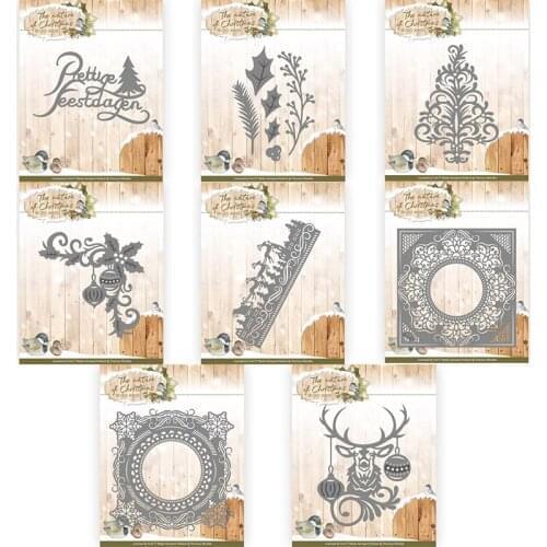 Piggy Craft metal cutting dies cut die mold Christmas tree deer frame Scrapbook paper craft knife mould blade punch stencils die