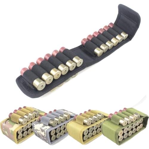 Tactical 12G Bullets Package Hunting 16 Round Shot Shells Molle Pouch CS Field Portable Outdoor Ammo Bag Holder Cartridge Pouch