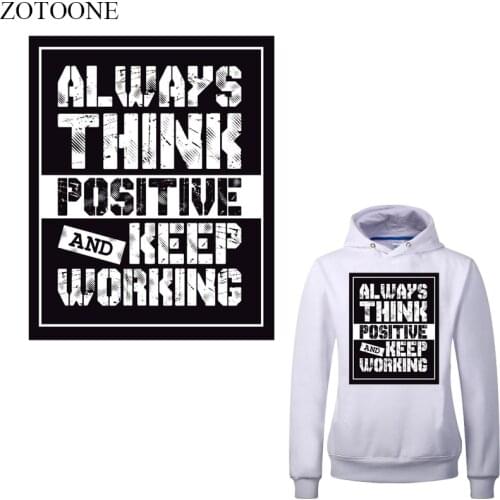 ZOTOONE Fashion Letter Patch Heat Transfer Vinyl Stickers for Clothing DIY T-shirt Appliques Stripes on Clothes Thermal Press