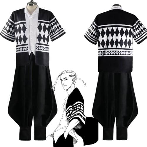 Tokyo Revengers Ryuguji Cosplay Costumes Cloak Shirt Pants Tattoo Stickers Earring Tokyo Manji Gang Japanese School Uniform Suit