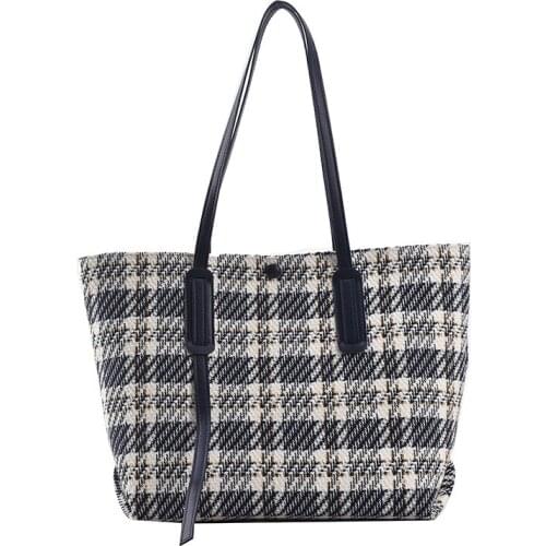 For Women Large Capacity Tote Travel Female Shopper Bag Womens Brand Design Handbag Fashion Plaid Handbags Casual Shoulder Bags