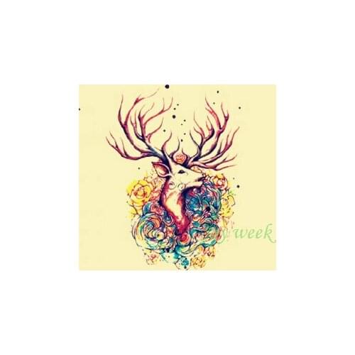 Waterproof Temporary Tattoo Sticker 10.5*6cm small deer tattoo elk wapiti moose tatto stickers flash tatoo fake tattoos Body Art