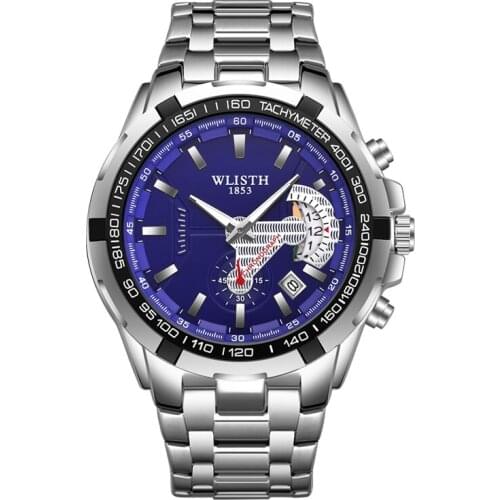 WLISTH Brand watch for men Mens Watch Waterproof Steel Band relogio masculino relogio reloj hombre montre homme relógio часы