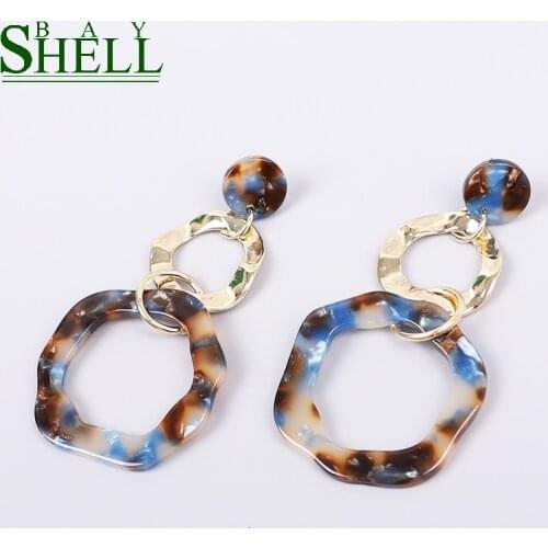 Shell Bay Fashion Earrings Jewelry For Women Punk Drop Earrings Cute Long Leopard Earrings Rainbow Earings Simple Boho Star 2020