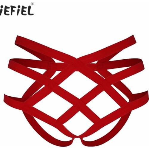 Women Sexy Lingerie Crotchless Sissy Panties Chastity majtki damskie Strappy Criss Cross Hollow Out Open Crotch Briefs Underwear