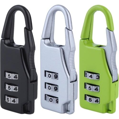 1pcs Security 3 Combination Travel Suitcase Luggage Bag Code Lock Zipper Padlock Jewelry Boxes Tool Chests zinc alloy New
